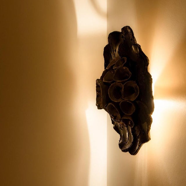 1970s Vintage Danish Floral Ceramic Wall Light, 1970 For Sale - Image 5 of 18