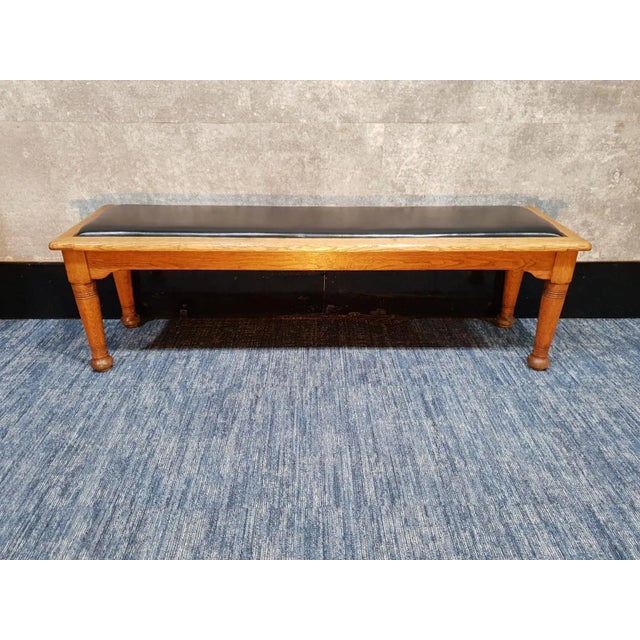 Antique Art Deco Oak Hall Bench For Sale - Image 11 of 11