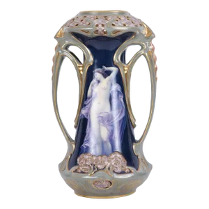 1890s Ernst Wahliss Signed Nude Porcelain Vase