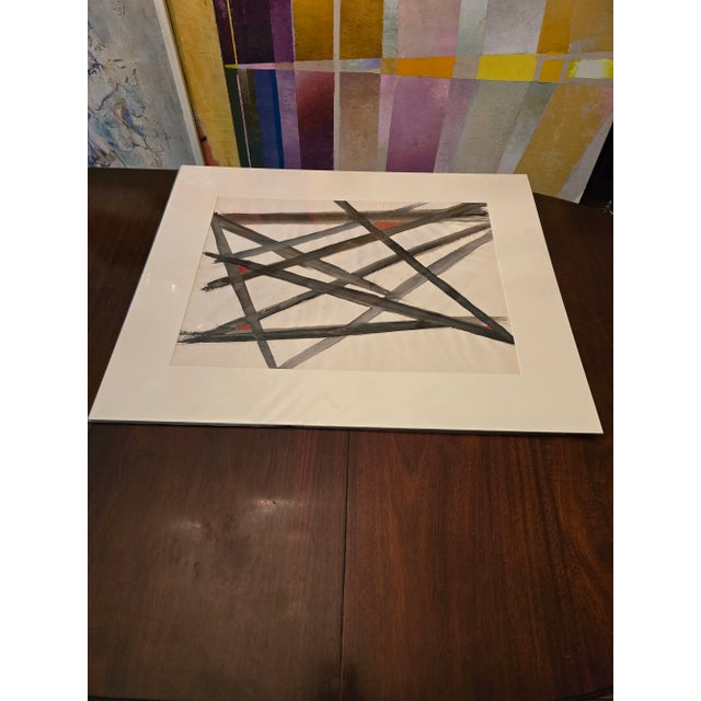 Paper 1950s Vintage Mid Century Modern Abstract Watercolor Painting For Sale - Image 7 of 8