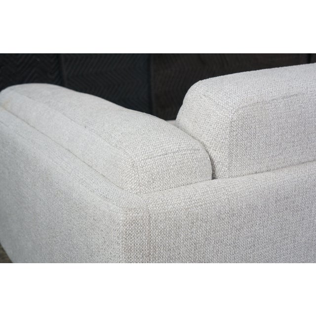 Minimalist Modern Nabu Sofa in Sand Fabric With Geometric Accent Pillows Couch For Sale - Image 15 of 15