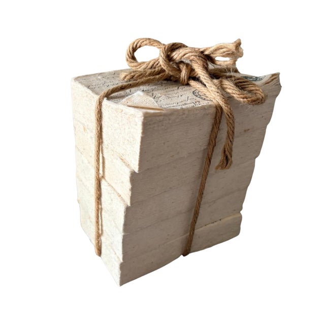 2010s Restoration Hardware Petite Tomes Parchment Handcrafted Decorative Books – Set of 5 For Sale - Image 5 of 12