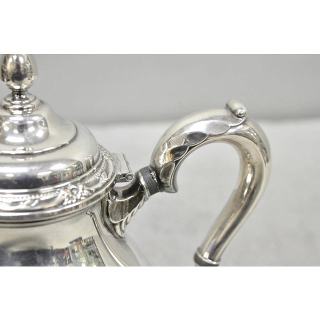 Vintage Rogers Bros Remembrance 9802 Victorian Silver Plated Teapot Tea Kettle For Sale - Image 12 of 15