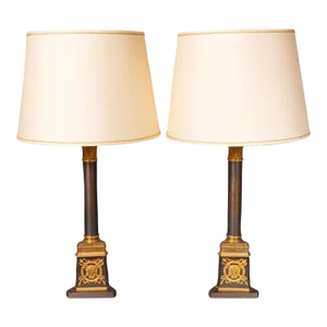 Pair of Late 20th Century Empire Style Bronze Table Lamps