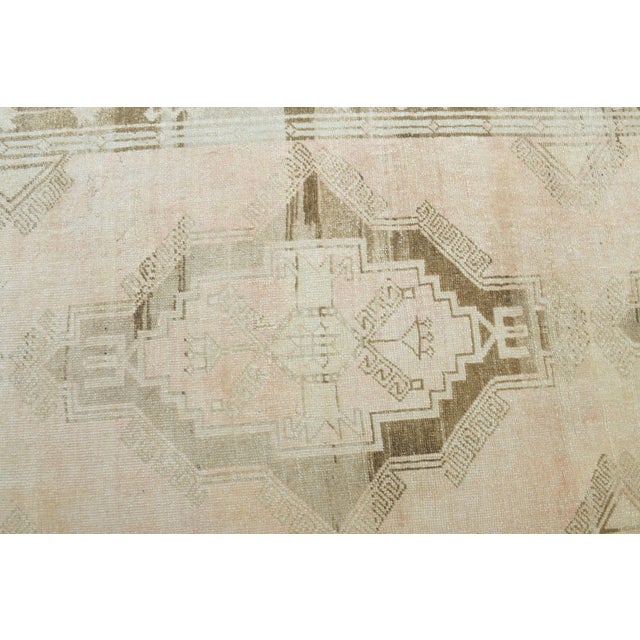 1970s Vintage Handmade Wool Cotton Turkish Beige Runner Rug For Sale In San Francisco - Image 6 of 11