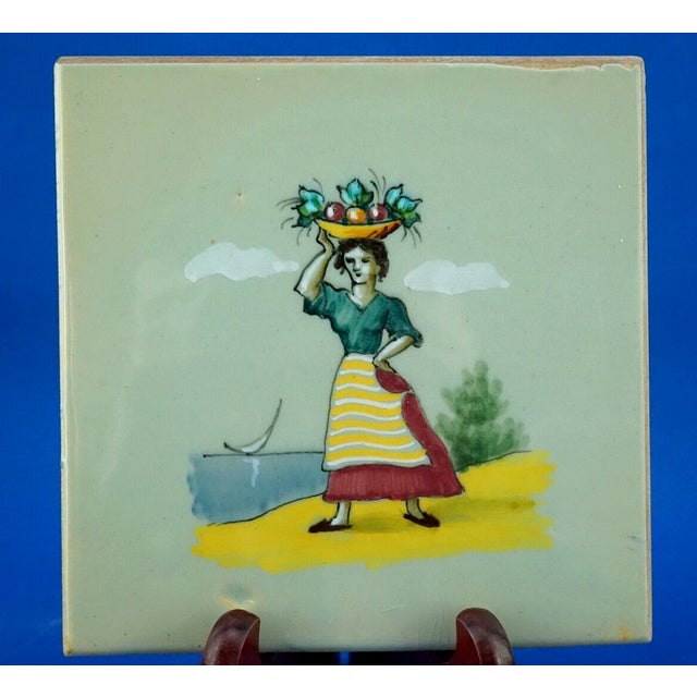 Art Deco Majolica Tiles by Elso Sora for Ama Pesaro, Italy, 1950s, Set of 2 For Sale - Image 11 of 18