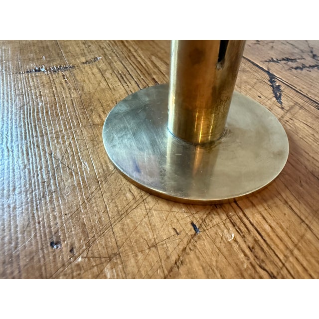 Brass Mid-Century Lily Brass Candlesticks, Ystad-Metall For Sale - Image 8 of 9