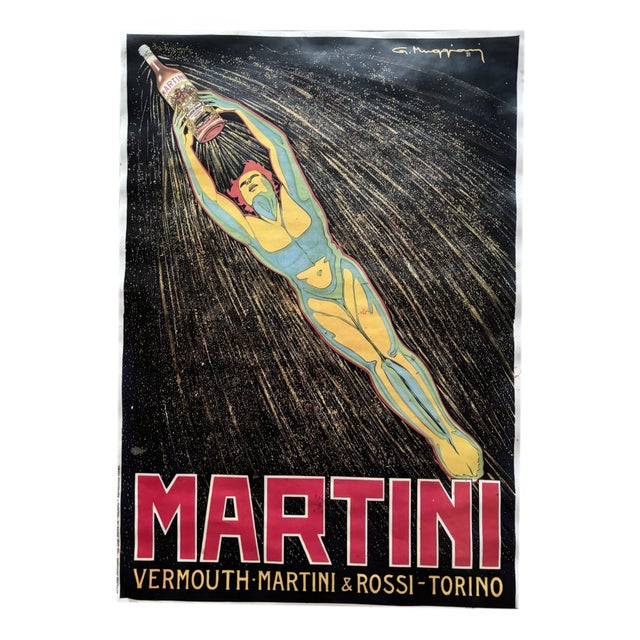 Martini Vermouth Advertising Poster After Giorgio Muggiani, Italy, 1970s For Sale