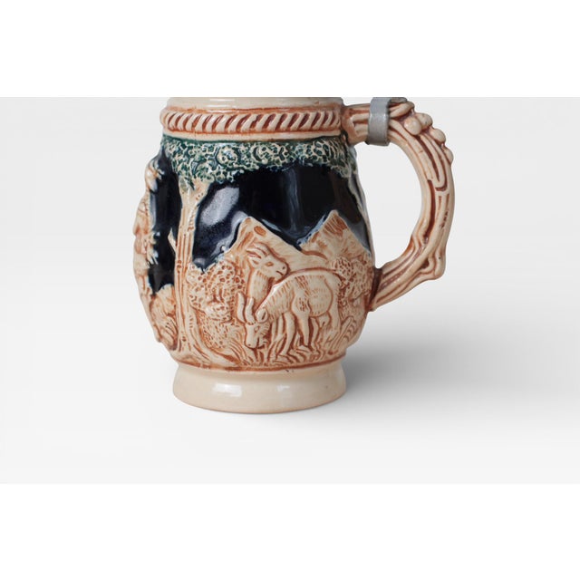 Beige Mid-Century West German 1/8l Beer Stein With Pewter Lid For Sale - Image 8 of 14