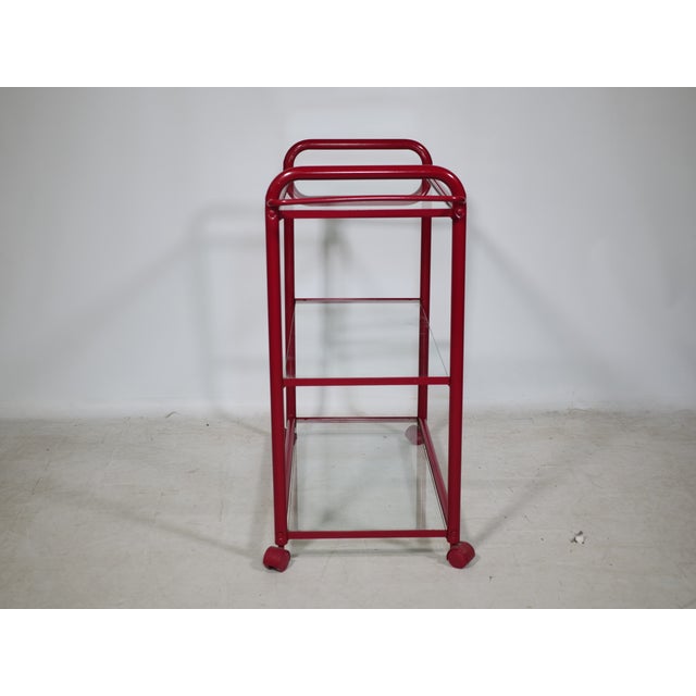 1980s Vintage Metal and Glass Trolley, 1980s For Sale - Image 5 of 9
