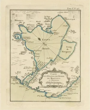 Antique French Map of the Region of Berre-Létang, 1764