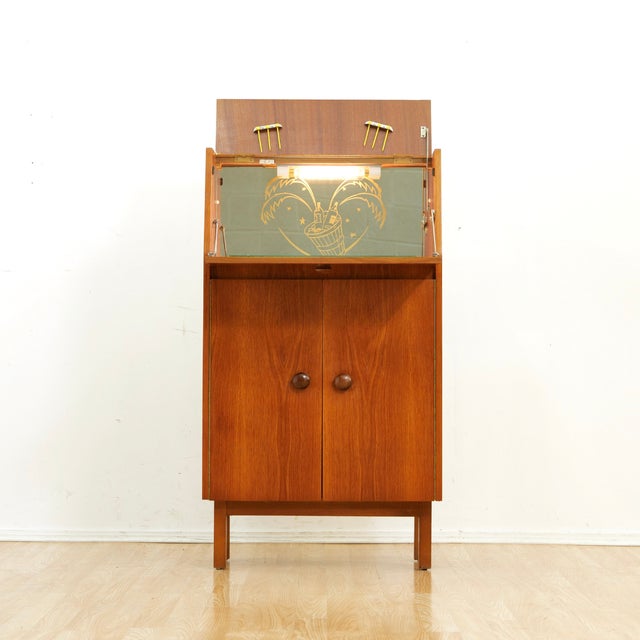 English 1960s Teak English Dry Bar Liquor Cabinet For Sale - Image 3 of 10