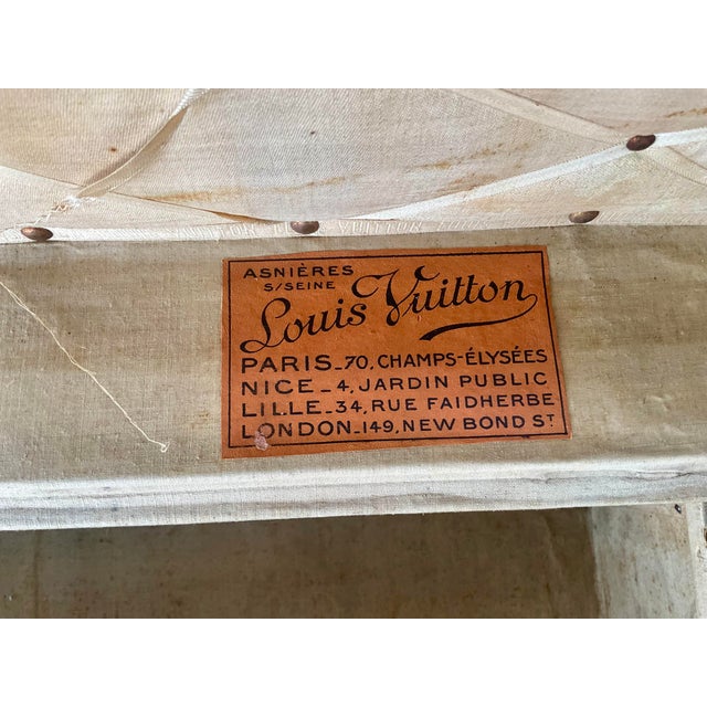 Vintage Louis Vuitton Cabin Steamer Trunk, Leather & Wood, France For Sale - Image 9 of 16