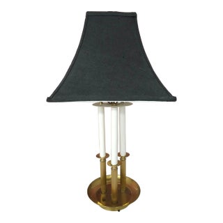 Mid 20th Century French Empire Style Brass Triple Bouillotte Table Lamp For Sale