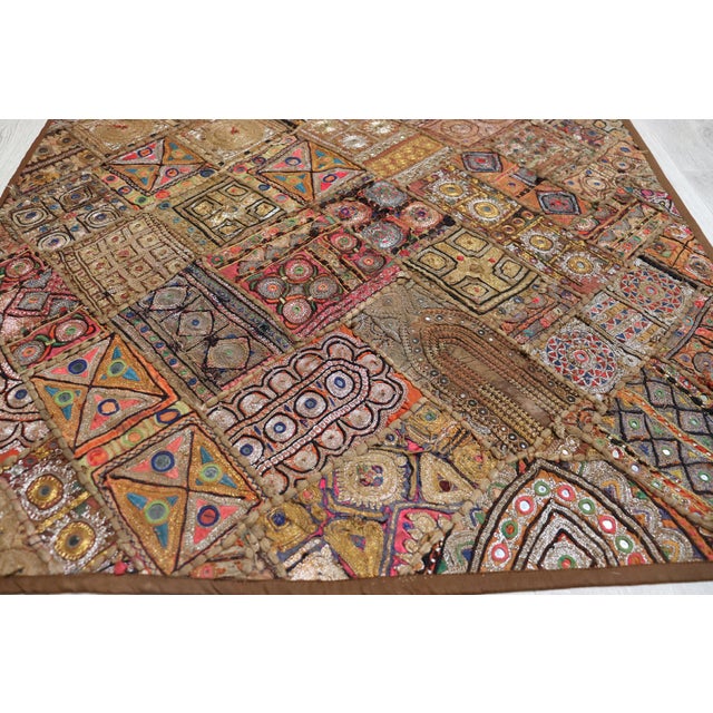 Vintage Embroidered Wall Hung Patchwork Tapestry, Kutch, India For Sale - Image 11 of 18