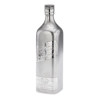 Large 20th Century Novelty Silver One Litre Whisky Bottle from Johnnie Walker For Sale