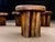 This compelling set of six sculptural stools is an important example of Brazilian Denúncia furniture, a movement that...