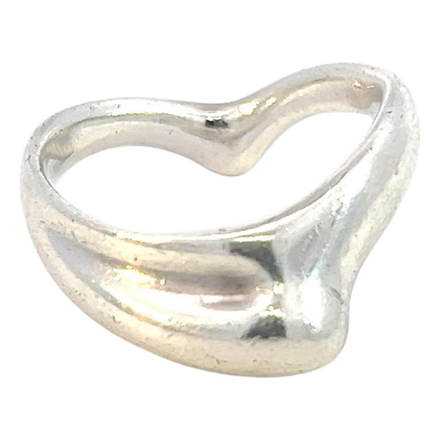 1990s Tiffany & Co Estate Wave Ring By Elsa Peretti Size 6 Sterling SIlver For Sale