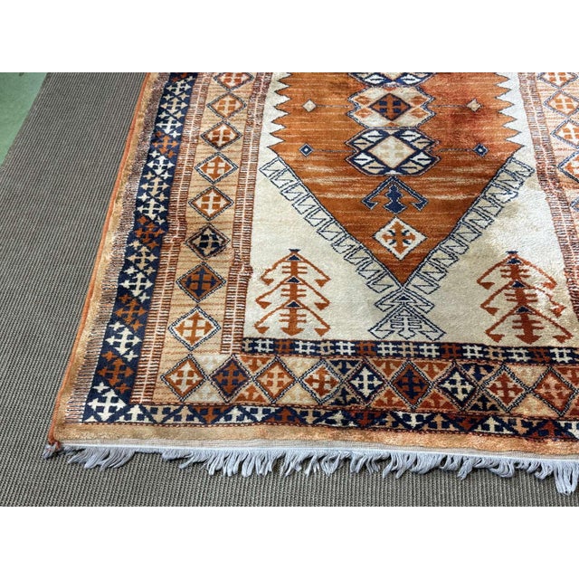 Brown and Beige Handmade Wool Rug For Sale - Image 10 of 15