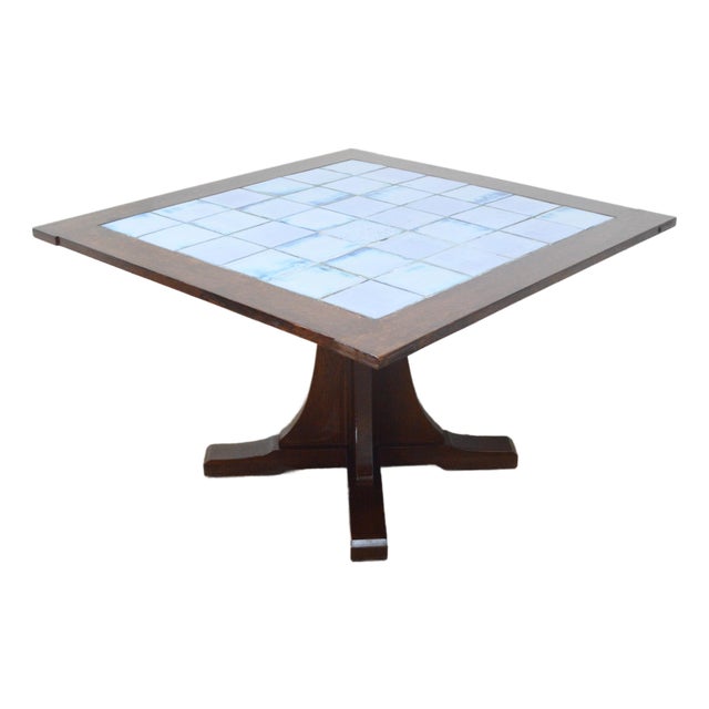 Stickley Arts and Crafts Tile Top Dining Table For Sale
