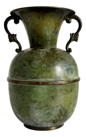 Art Deco Style Bronze Verdigris Vase