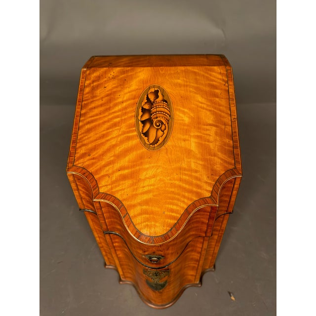 Exceptional 18th-century English document box, originally made as a traditional cutlery or knife box and later converted...