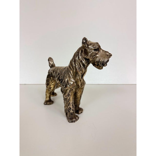 Mid-Century Modern Ceramic, Copper and Silver Schnauzer Dog from Spigarolo, Italy, 1950s For Sale - Image 3 of 13