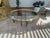 Mid-Century Modern 1960s Mid Century Brown Lacquer Bamboo Base Brass Tray Thick Glass Top Coffee Table For Sale - Image 3 of 8