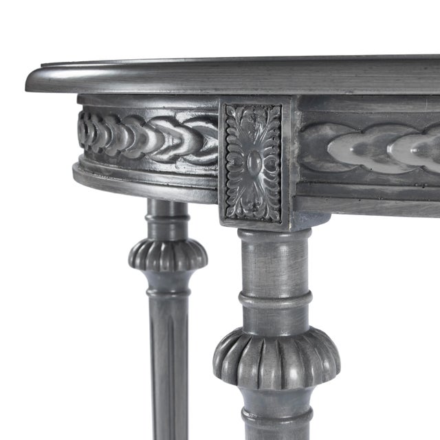 Hellinger Round Lamp Table, Gray For Sale In Chicago - Image 6 of 8