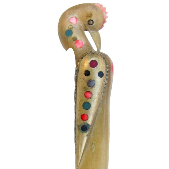 Jezzine Inlaid Brass Bird Letter Opener For Sale - Image 4 of 4