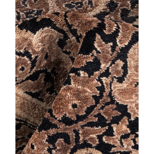 Textile Mogul, One-of-a-Kind Hand-Knotted Runner Rug - Black, 2' 7" x 13' 10" For Sale - Image 7 of 8