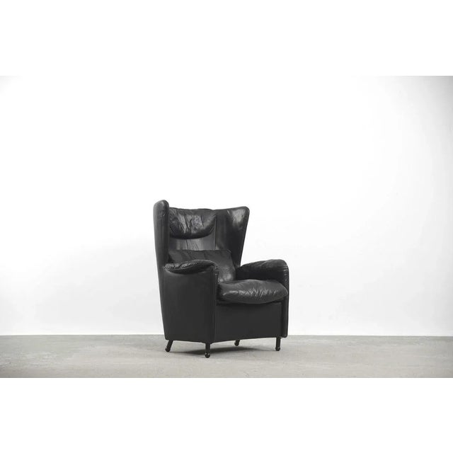 Mid-Century Modern Leather DS-23 Wing Chair by Franz Josef Schulte for de Sede, 1980s For Sale - Image 3 of 18