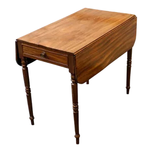 19th Century Antique English Regency Style Mahogany Drop-Leaf Pembroke Side Table