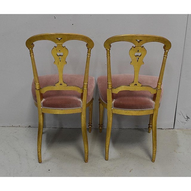 Gold Set of Napoleon III Giltwood Chairs, Late 19th Century For Sale - Image 8 of 18