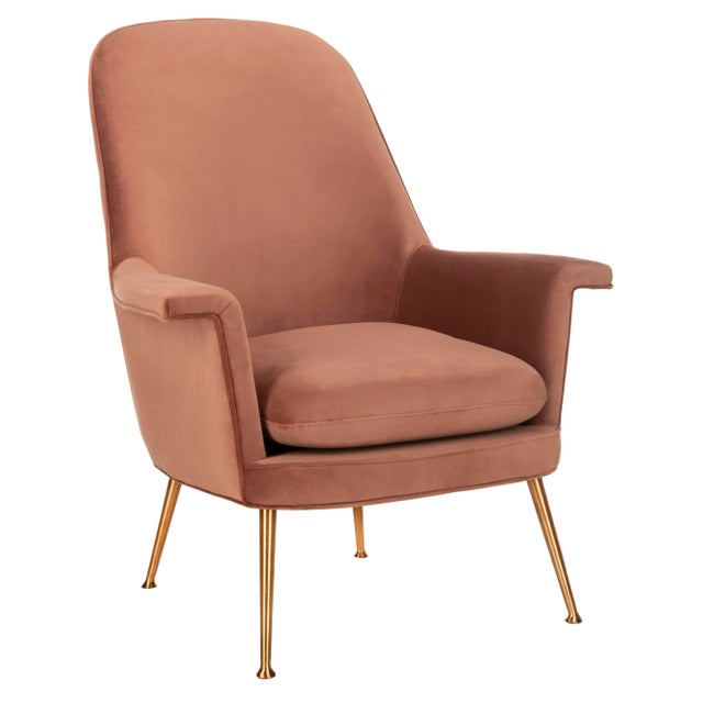 This contemporary velvet Armchair is the best seat in the house. A new spin on the classic Armchair, it's fun modern...