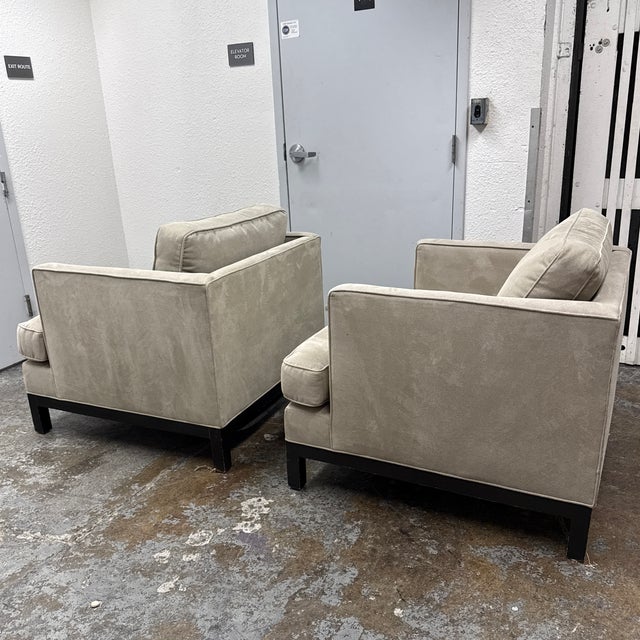 Crate & Barrel Lounge Armchairs, Pair For Sale - Image 9 of 12