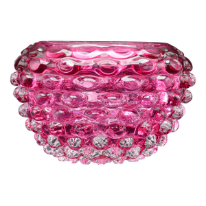 1970s Rare Pink Barovier E Toso Bugnato Vase