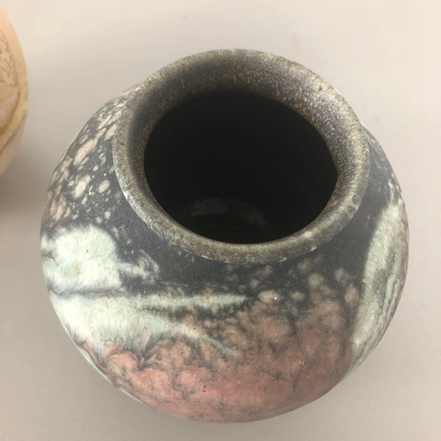 Abstract German Fat Lava Pottery Vases from Ruscha, 1960s, Set of 2 For Sale - Image 11 of 17