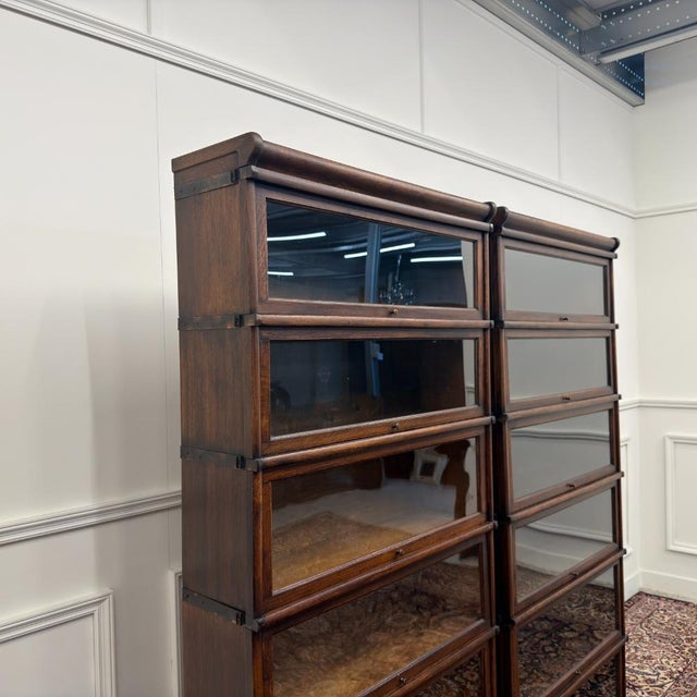Metal Antique English Bookcases from Globe Wernicke, Set of 2 For Sale - Image 7 of 17
