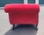 Beautiful 19th century art deco Style red velvet chaise lounge or sofa. Features buttoned red velvet fabric mahogany...