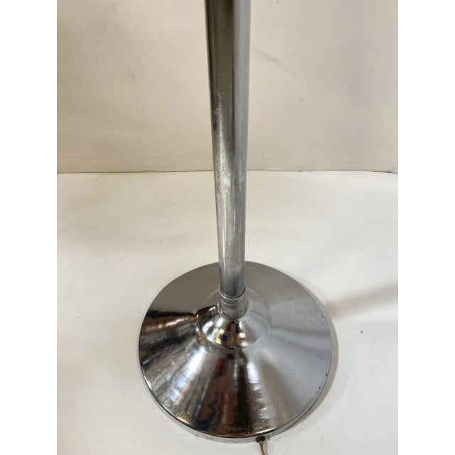 Streamline Aluminum Floor Lamp W/ Buttress Braced Saucer Shape For Sale - Image 4 of 4