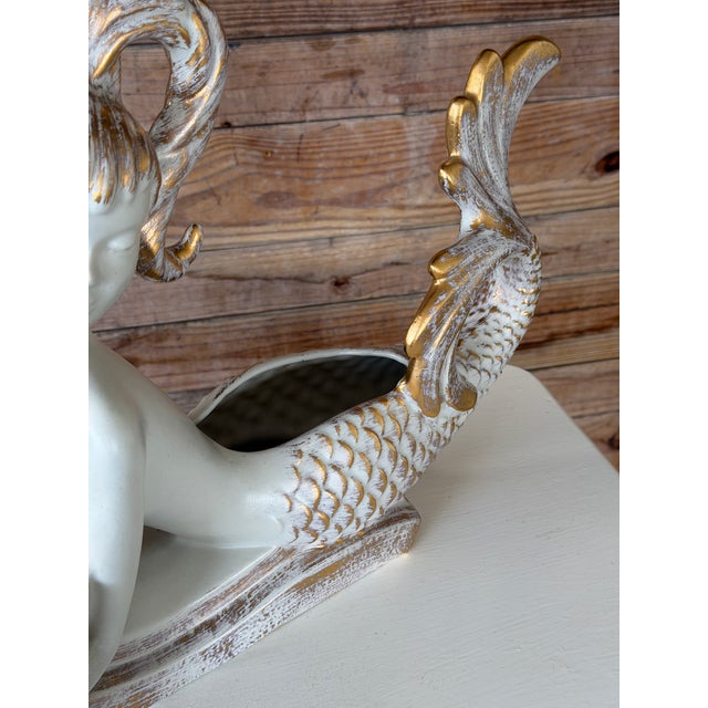 Mid 20th Century Large Mid-Century Haege Pottery Mermaid Planter With Shell Dish For Sale - Image 5 of 12