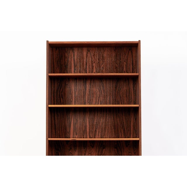 Mid Century Rosewood Bookcase, Scandinavian Tall Display Shelf, 3 Avail For Sale - Image 4 of 15