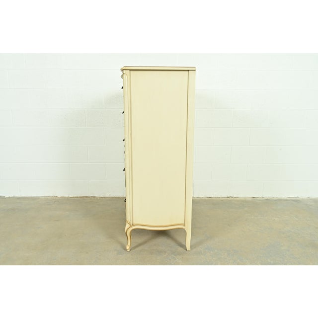 Drexel French Provincial Louis XV Cream Lacquered Highboy Dresser, 1956 For Sale - Image 10 of 13