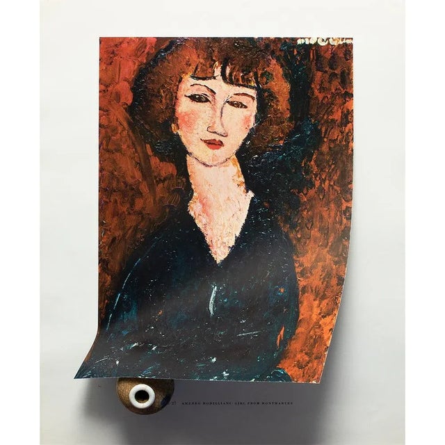 Amedeo Clemente Modigliani 1950s After Amedeo Modigliani "Girl From Montmartre", First Edition Swiss Full-Color Print For Sale - Image 4 of 9