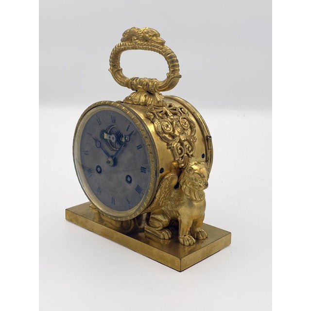 Charles X Travel Officer's Pendule Clock in Gilded Bronze by Le Roy For Sale - Image 13 of 16