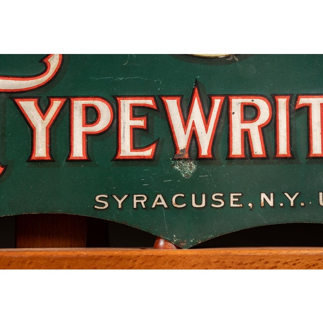 Early 20th Century Antique L. C. Smith Typewriters Self-Framed Tin Litho Sign For Sale - Image 5 of 7