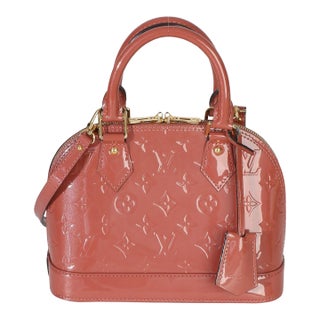Rose Litchi Monogram Vernis Alma BB For Sale