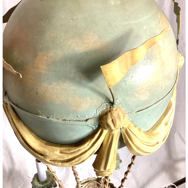 Metal Antique 1930's French Hot-Air Balloon Chandelier For Sale - Image 7 of 11