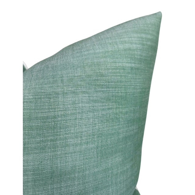 Traditional Maroma Performance Pillow Cover in Verde, 20x20 Pillow For Sale - Image 3 of 4